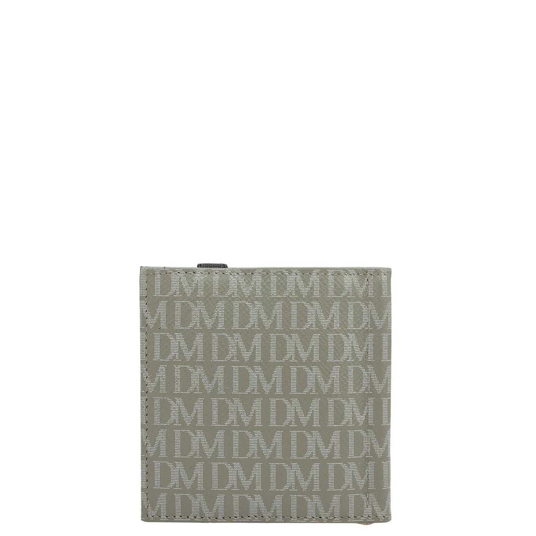 Monogram Leather Money Clip - Stone Grey