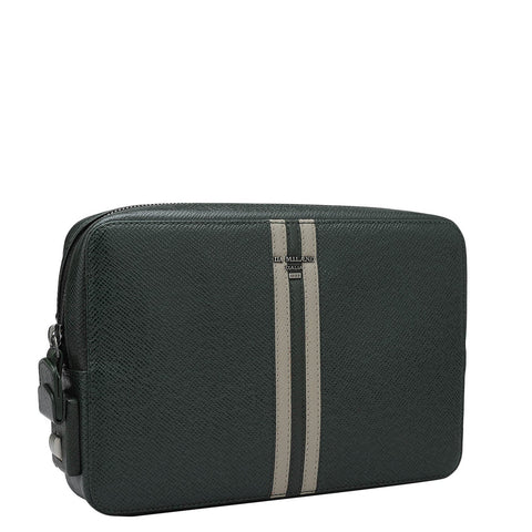 Franzy Leather Multi Pouch - Petrol Green