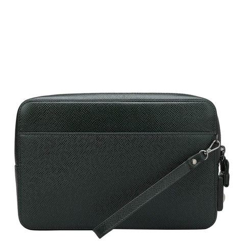 Franzy Leather Multi Pouch - Petrol Green