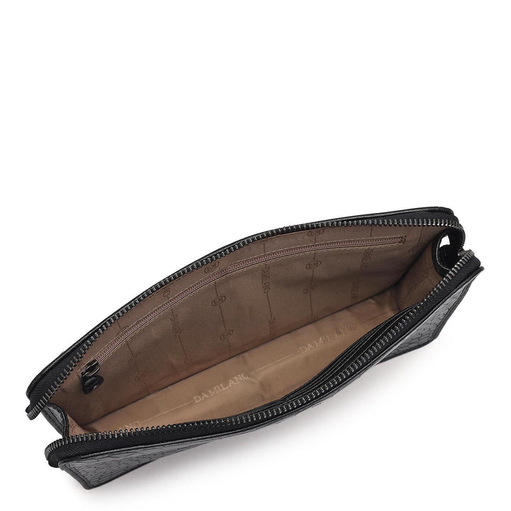 Croco Leather Multi Pouch - Black