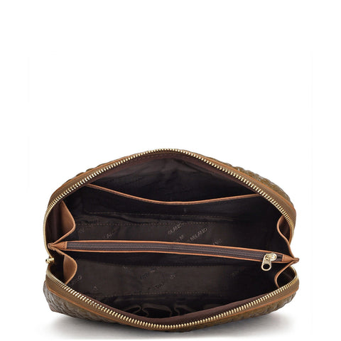 Large Monogram Leather Multi Pouch - Moss