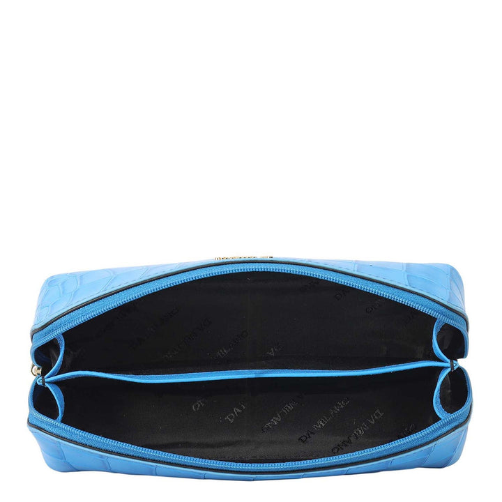 Croco Leather Multi Pouch - Blue