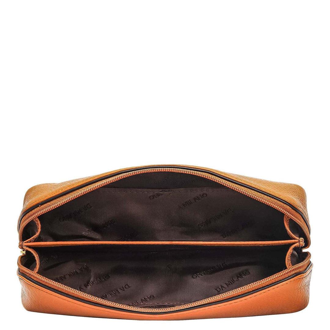 Wax Leather Multi Pouch - Caramel