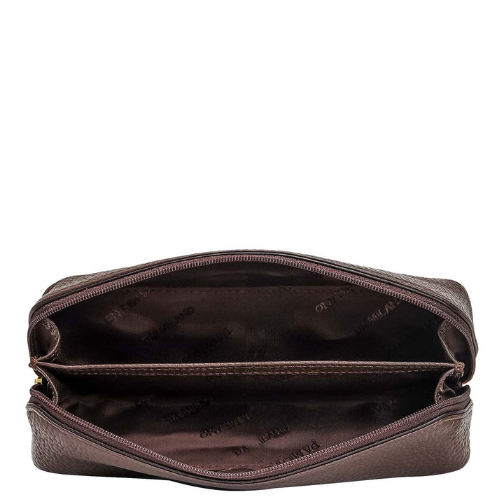 Wax Leather Multi Pouch - Chocolate