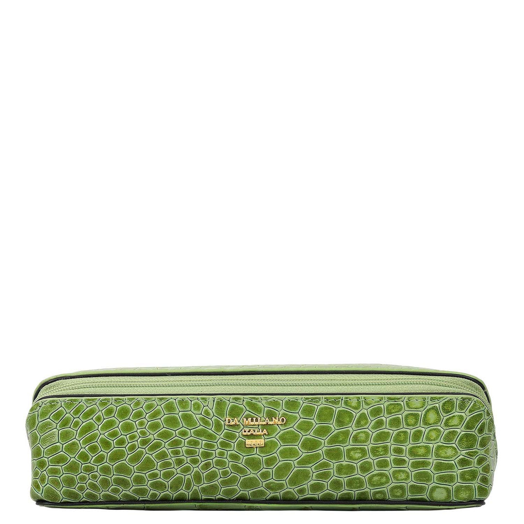 Croco Leather Multi Pouch - Kiwi