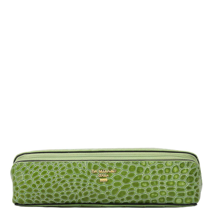 Croco Leather Multi Pouch - Kiwi