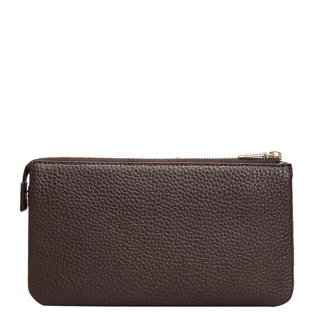 Wax Leather Multi Pouch - Chocolate