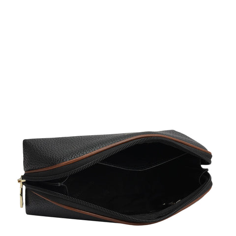 Wax Leather Multi Pouch - Black