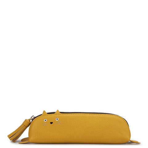 Wax Leather Multi Pouch - Mustard
