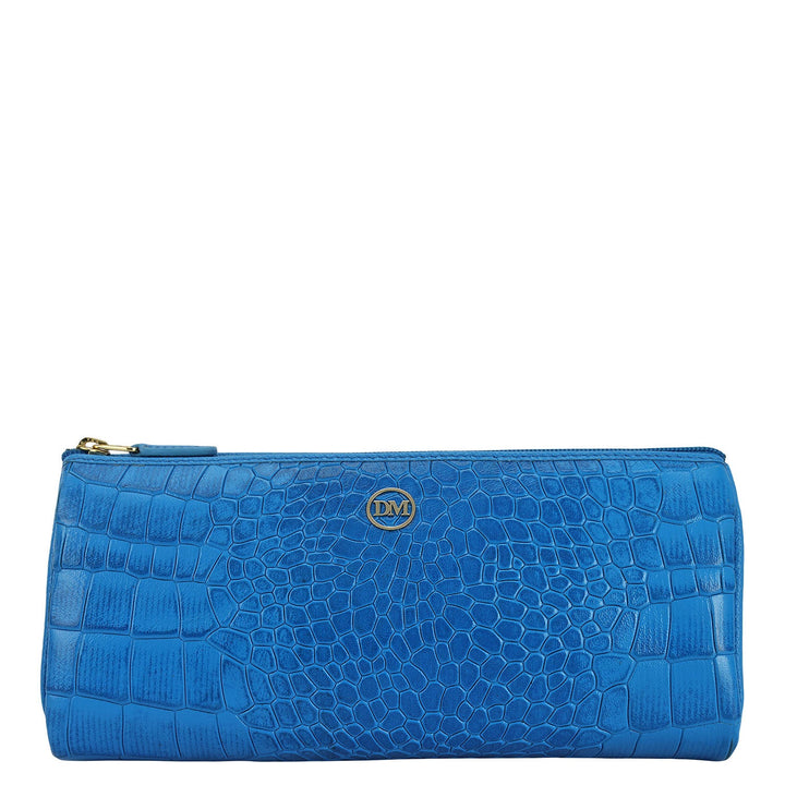 Croco Leather Multi Pouch - Blue