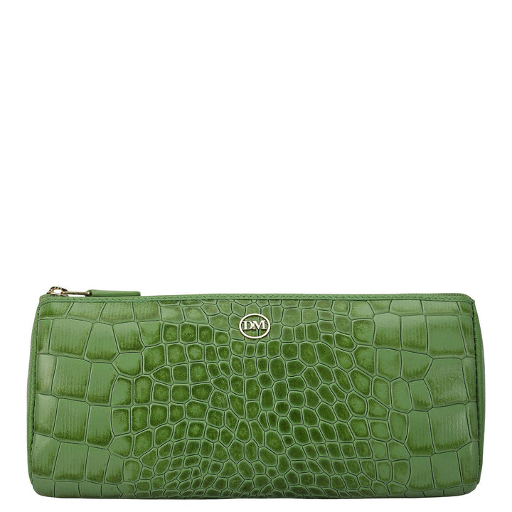 Croco Leather Multi Pouch - Kiwi