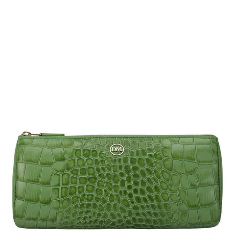 Croco Leather Multi Pouch - Kiwi