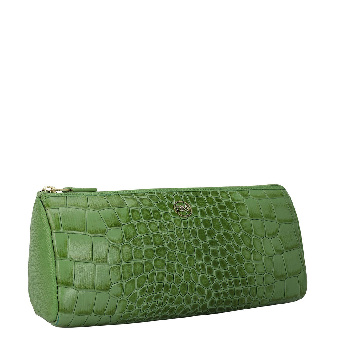 Croco Leather Multi Pouch - Kiwi