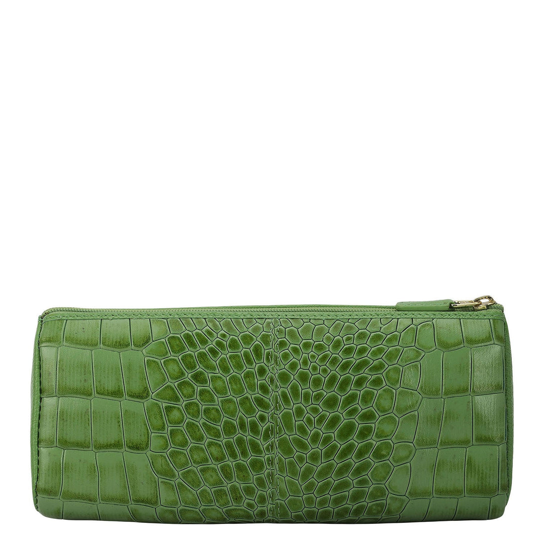 Croco Leather Multi Pouch - Kiwi