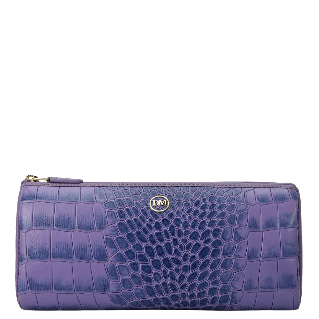 Croco Leather Multi Pouch - Purple Haze
