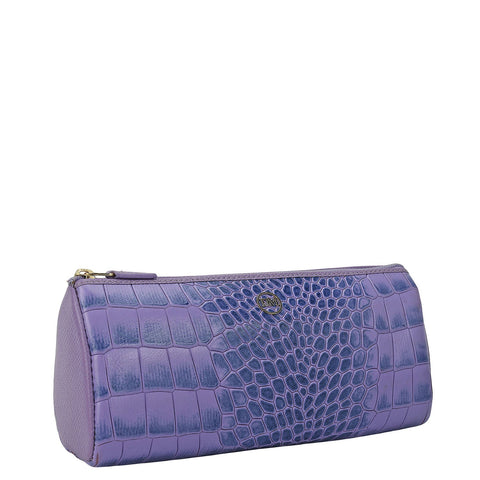 Croco Leather Multi Pouch - Purple Haze