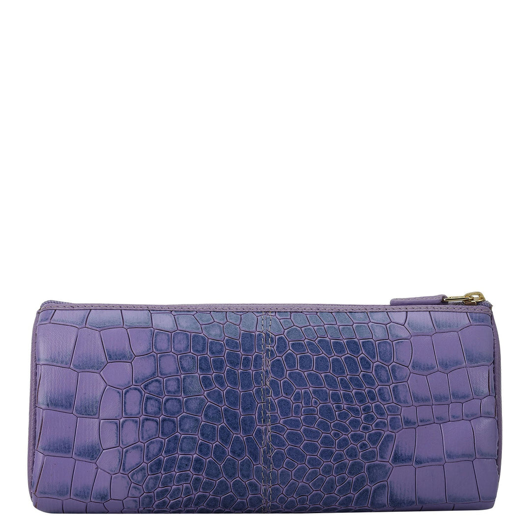 Croco Leather Multi Pouch - Purple Haze