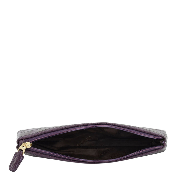 Croco Leather Multi Pouch - Grapevine