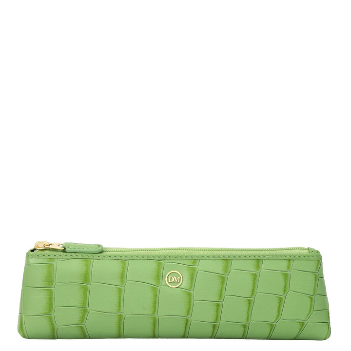 Croco Leather Multi Pouch - Kiwi