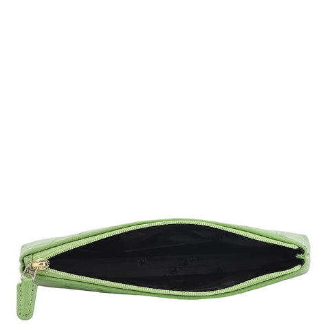 Croco Leather Multi Pouch - Kiwi
