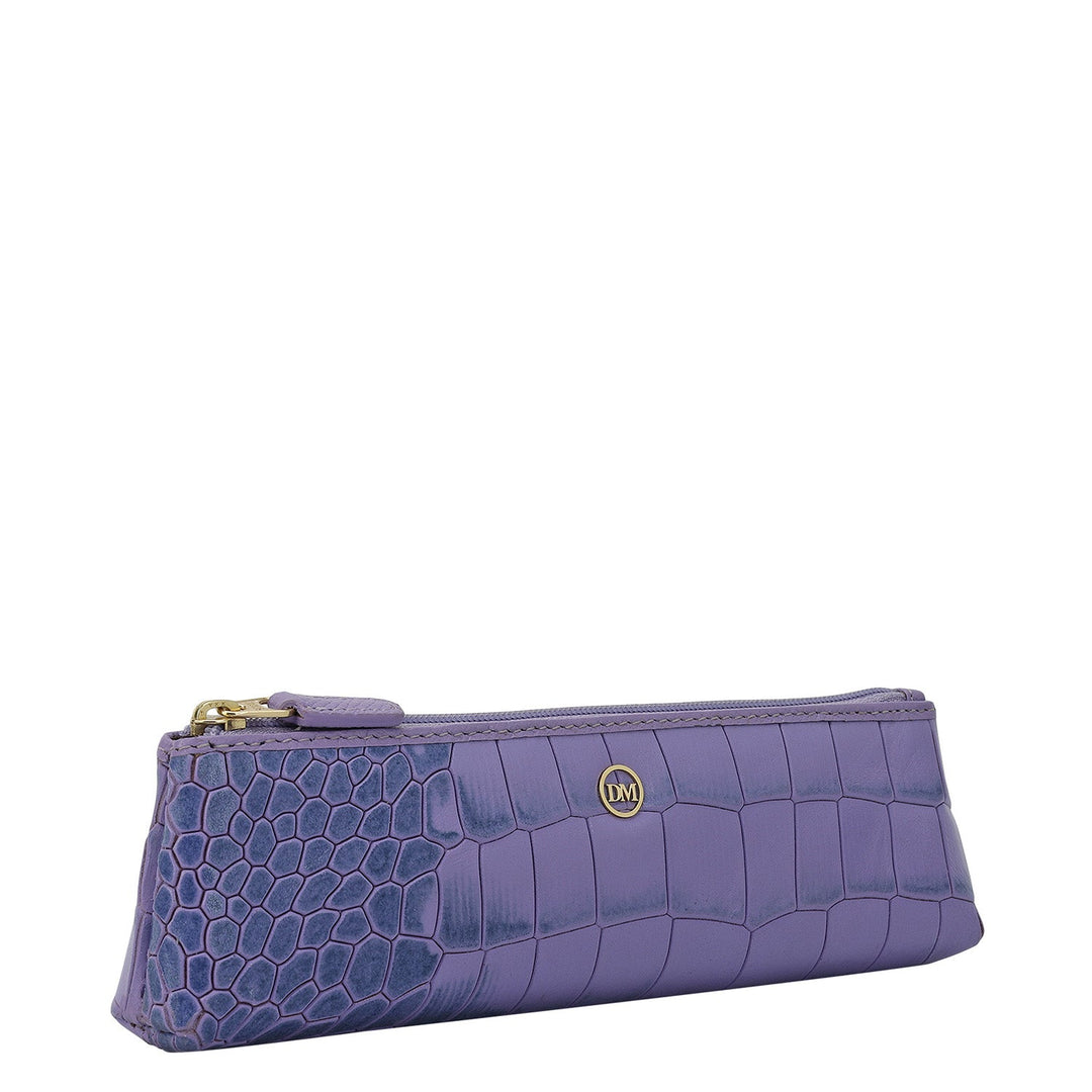 Croco Leather Multi Pouch - Purple Haze