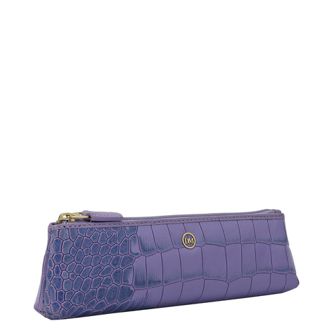 Croco Leather Multi Pouch - Purple Haze