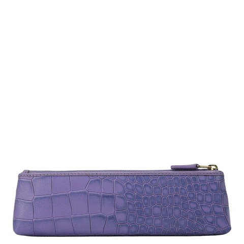 Croco Leather Multi Pouch - Purple Haze