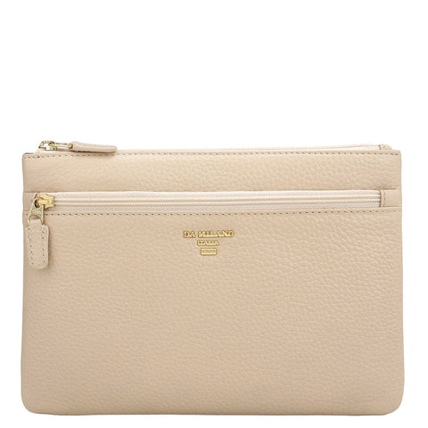 Wax Leather Multi Pouch - Dove