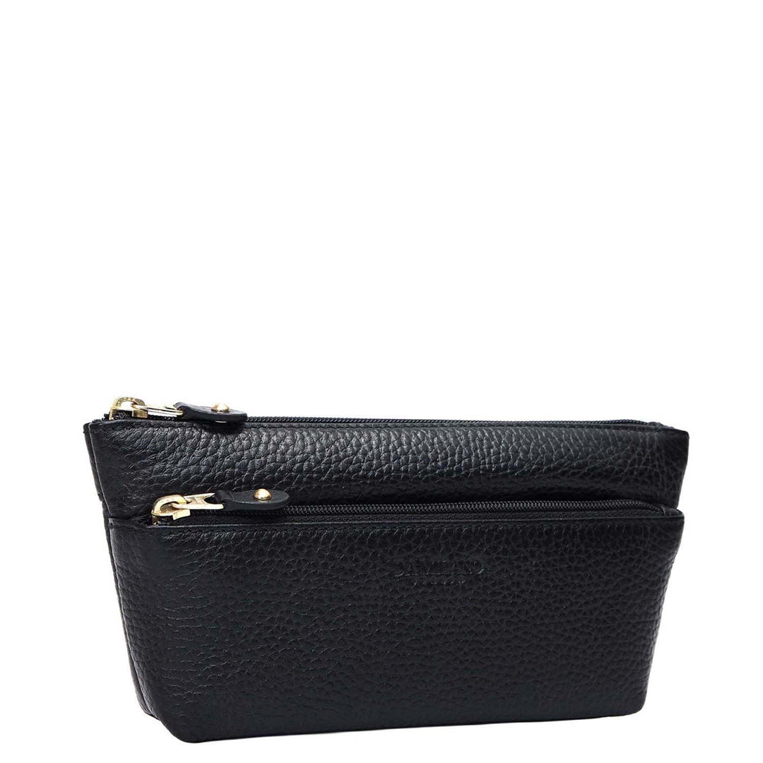 Wax Leather Multi Pouch - Black