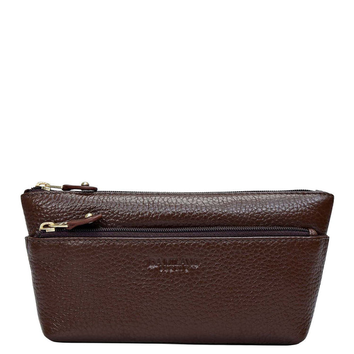 Wax Leather Multi Pouch - Mocha