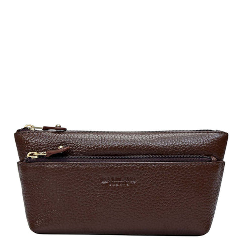 Wax Leather Multi Pouch - Mocha