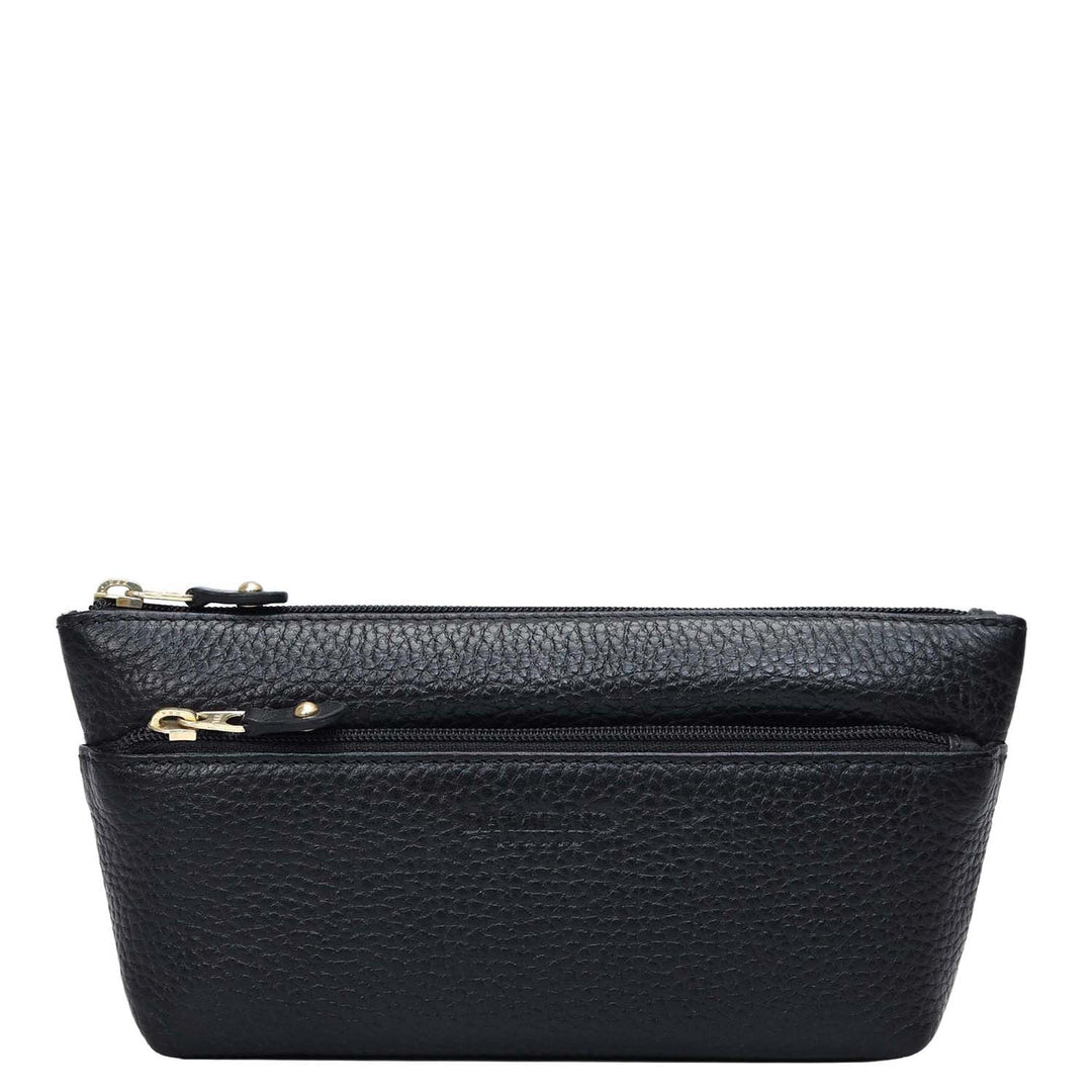 Wax Leather Multi Pouch - Black