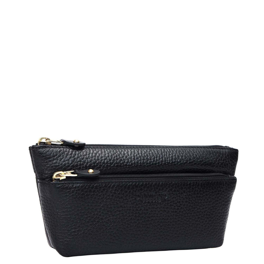 Wax Leather Multi Pouch - Black