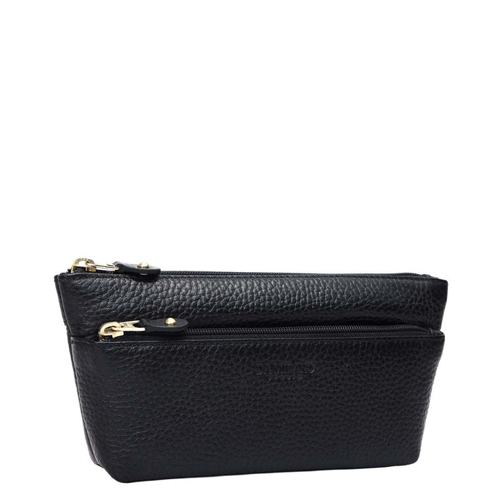 Wax Leather Multi Pouch - Black