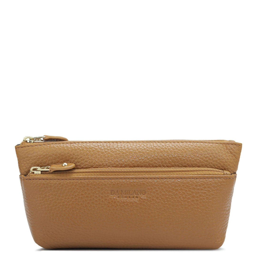 Wax Leather Multi Pouch - Caramel