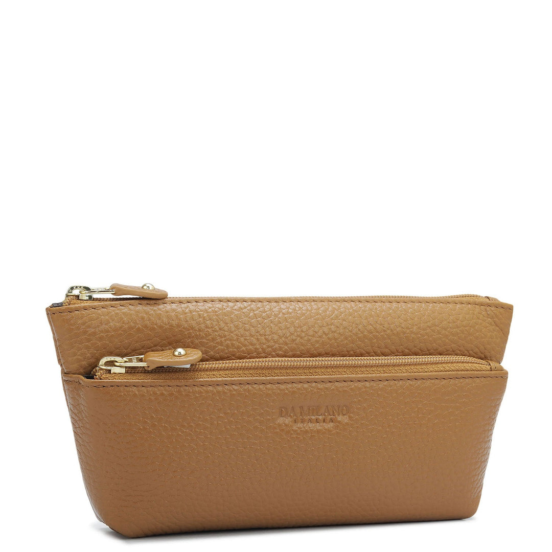 Wax Leather Multi Pouch - Caramel