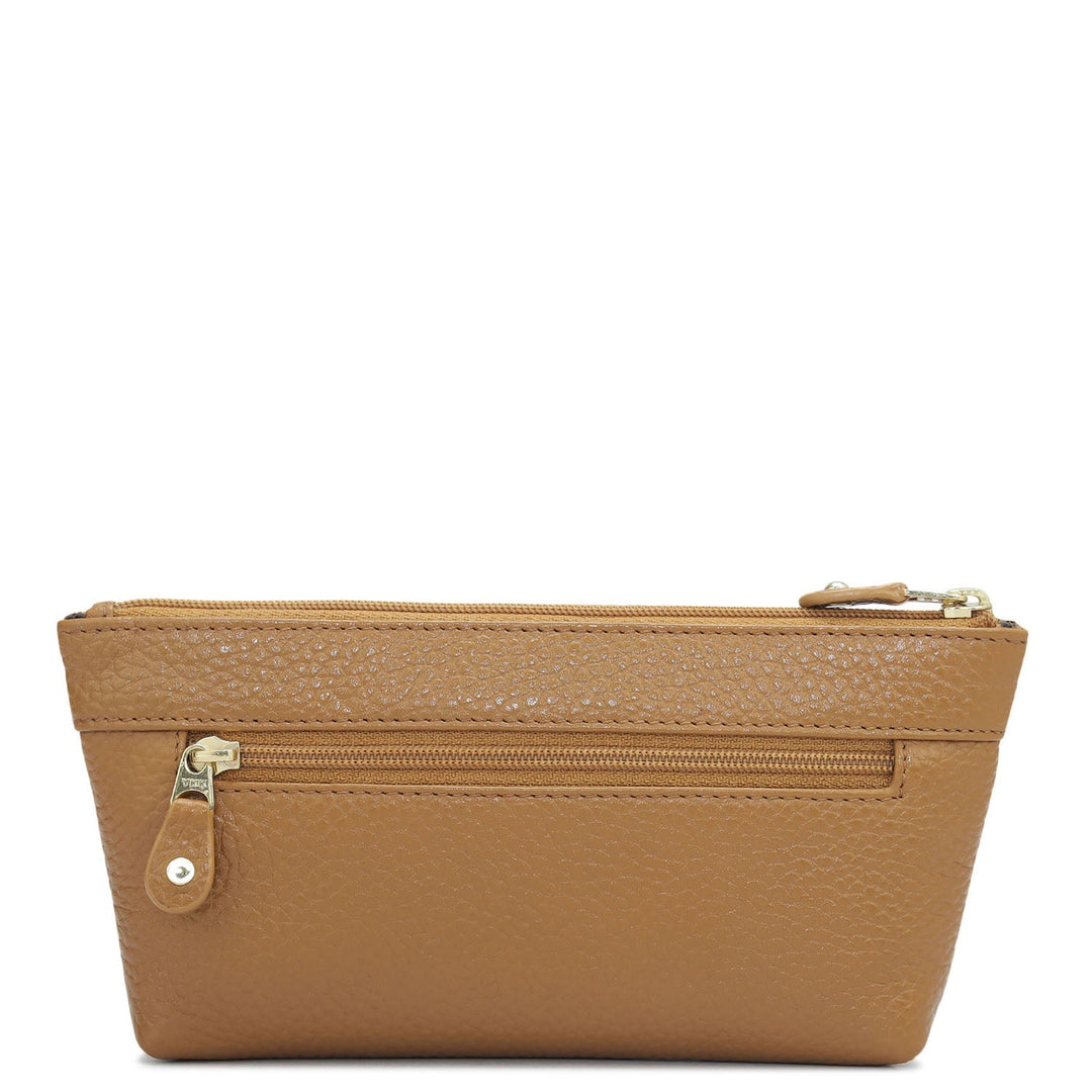 Wax Leather Multi Pouch - Caramel