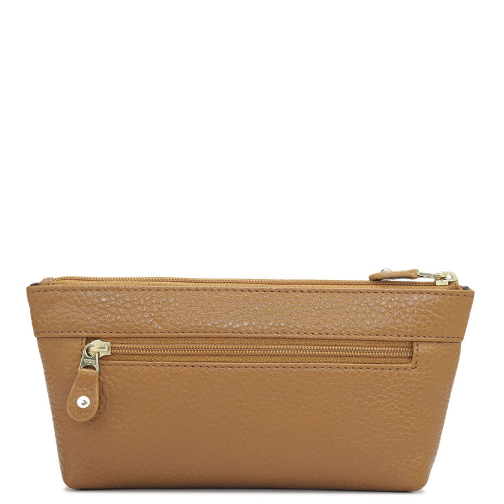 Wax Leather Multi Pouch - Caramel