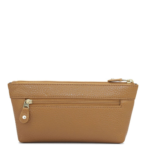Wax Leather Multi Pouch - Caramel