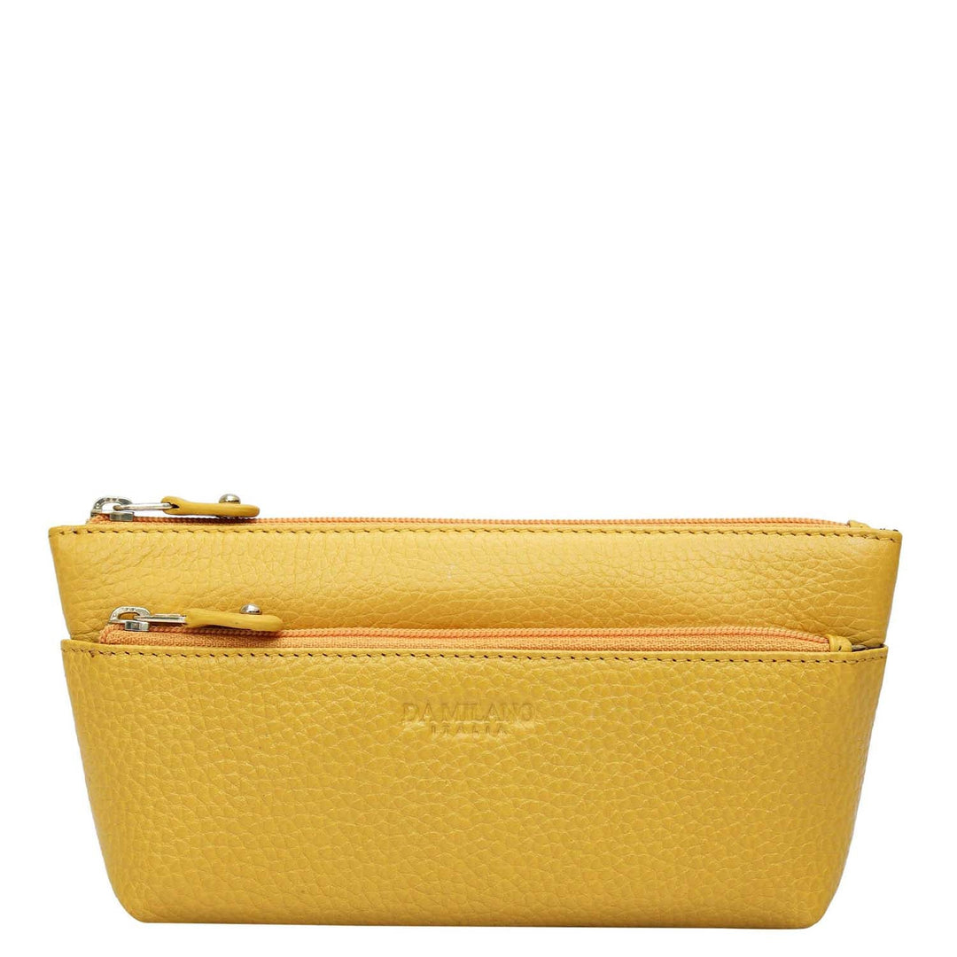 Wax Leather Multi Pouch - Mustard