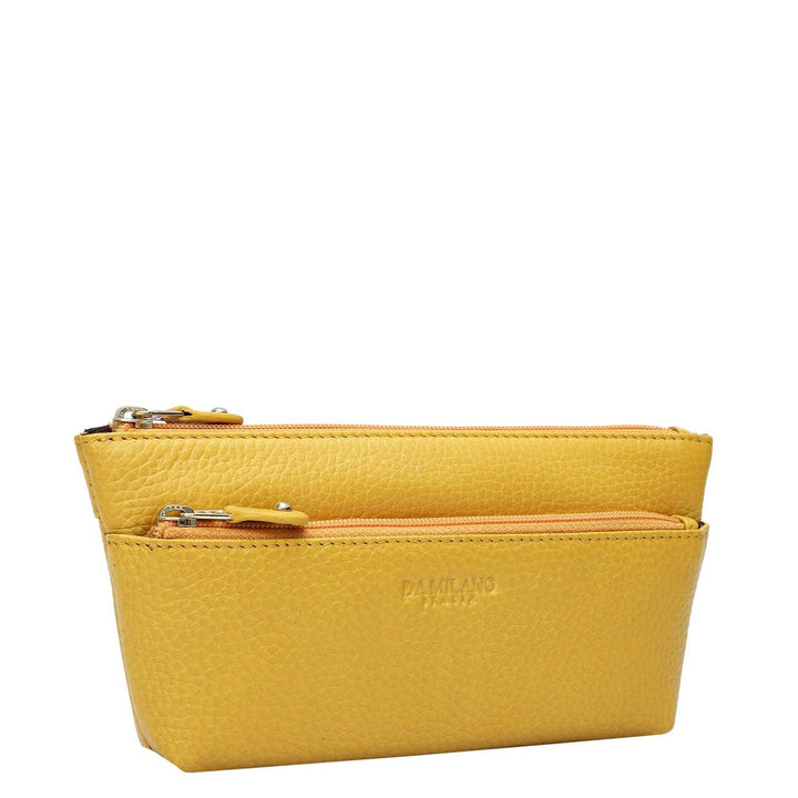 Wax Leather Multi Pouch - Mustard