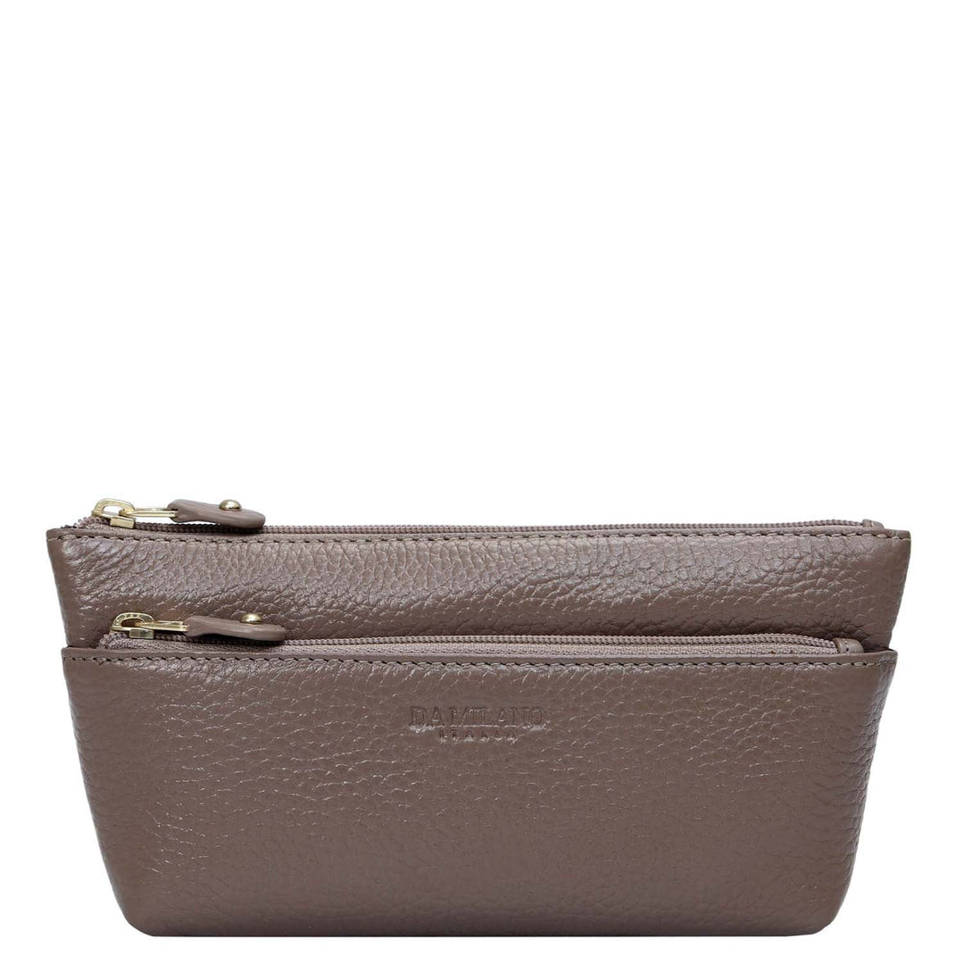 Wax Leather Multi Pouch - Smoke Grey