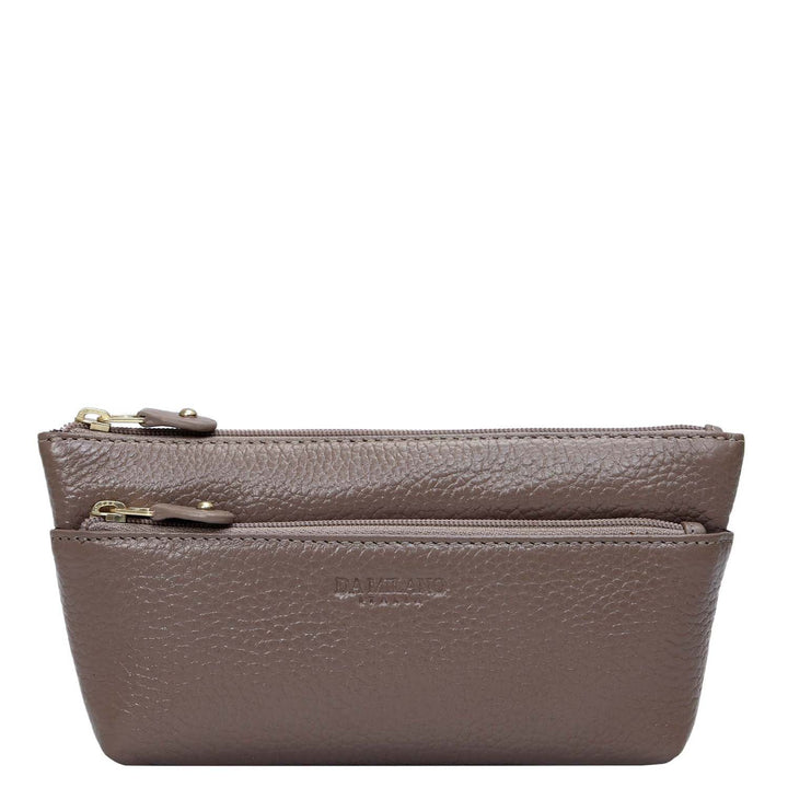 Wax Leather Multi Pouch - Smoke Grey