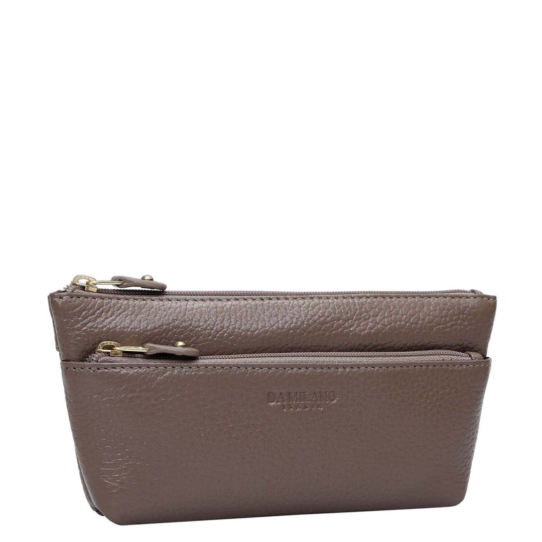 Wax Leather Multi Pouch - Smoke Grey