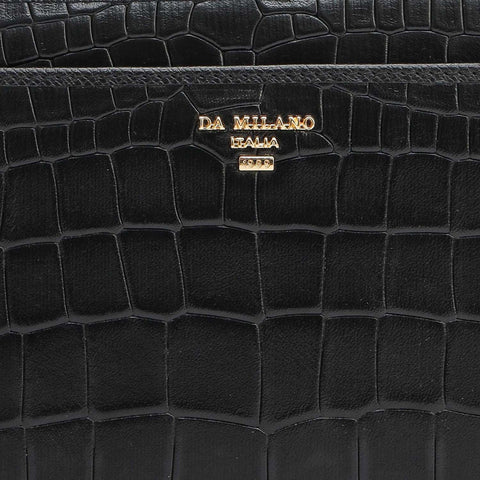 Croco Leather Multi Pouch - Black