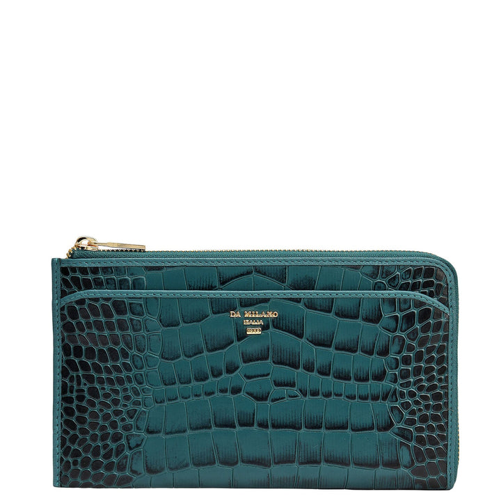 Croco Leather Multi Pouch - Octane