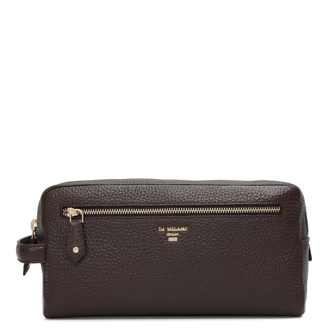 Wax Leather Multi Pouch - Chocolate