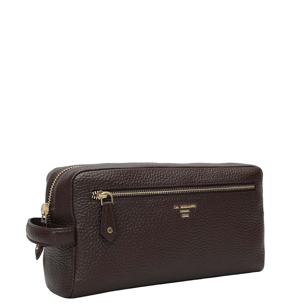 Wax Leather Multi Pouch - Chocolate