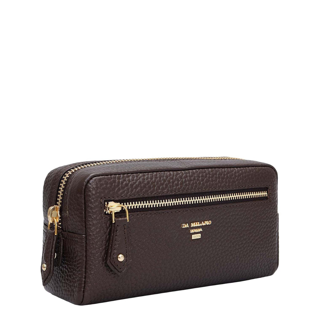 Wax Leather Multi Pouch - Chocolate