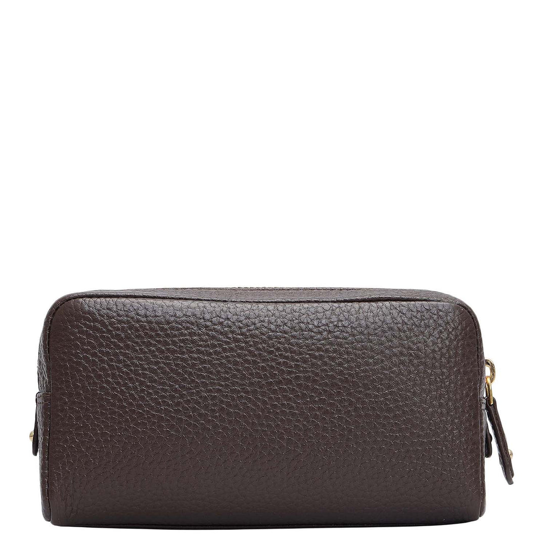 Wax Leather Multi Pouch - Chocolate